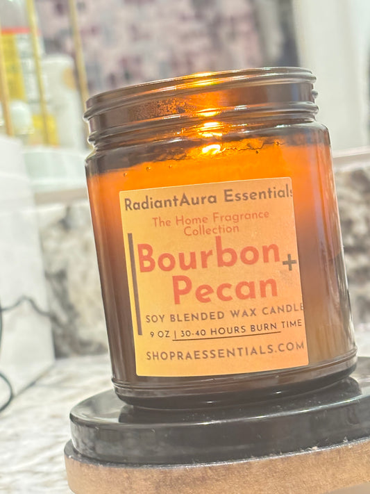 R.A.E Home Collection: Bourbon + Pecan Soy Blended Candle– Inspired by Bourbon Pecan Buttercream